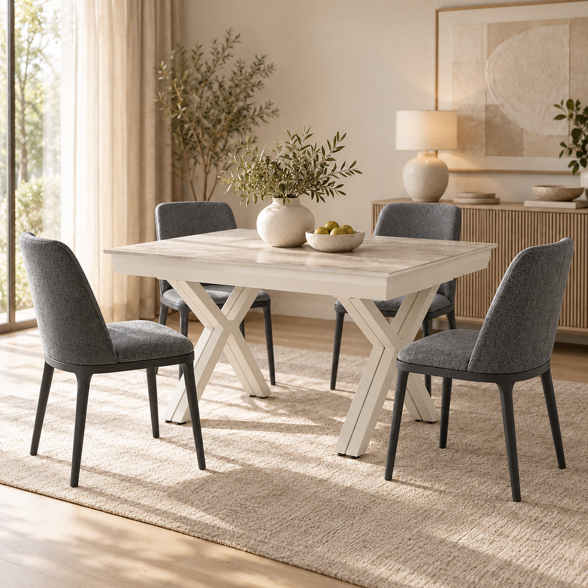 Essgruppe Petra 140-440 cm + 4 x Genova