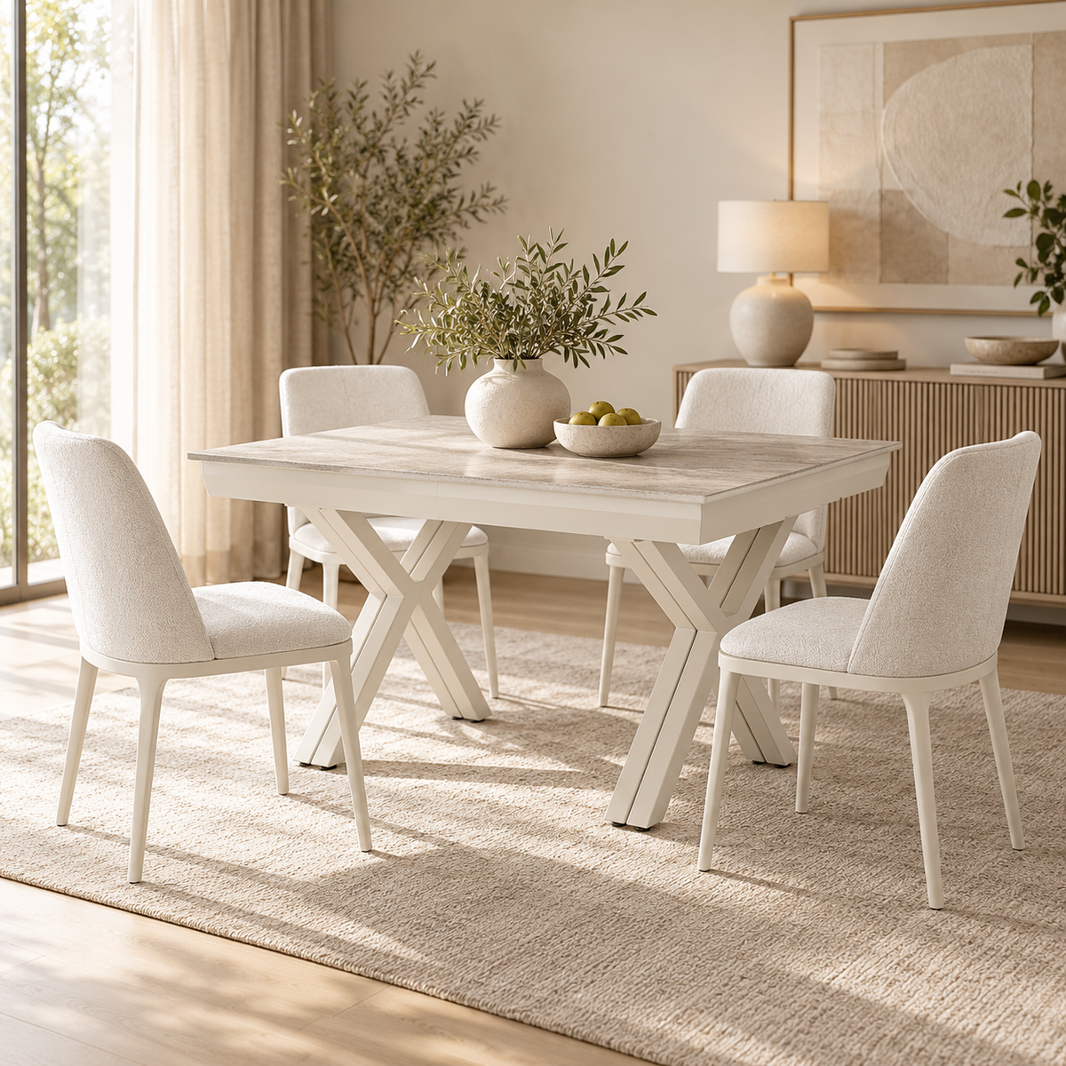 Essgruppe Petra 140-440 cm + 4 x Genova