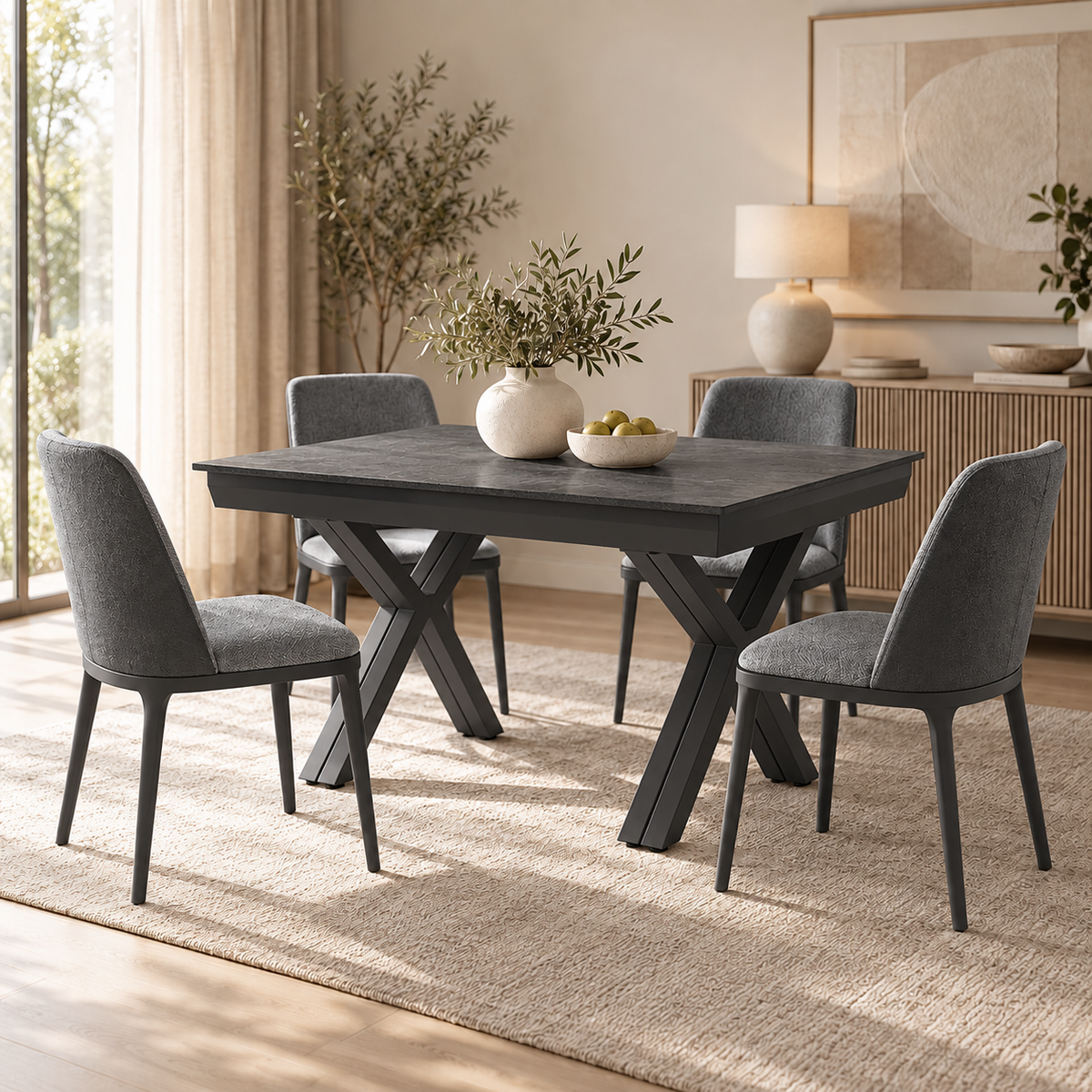Essgruppe Petra 140-440 cm + 4 x Genova