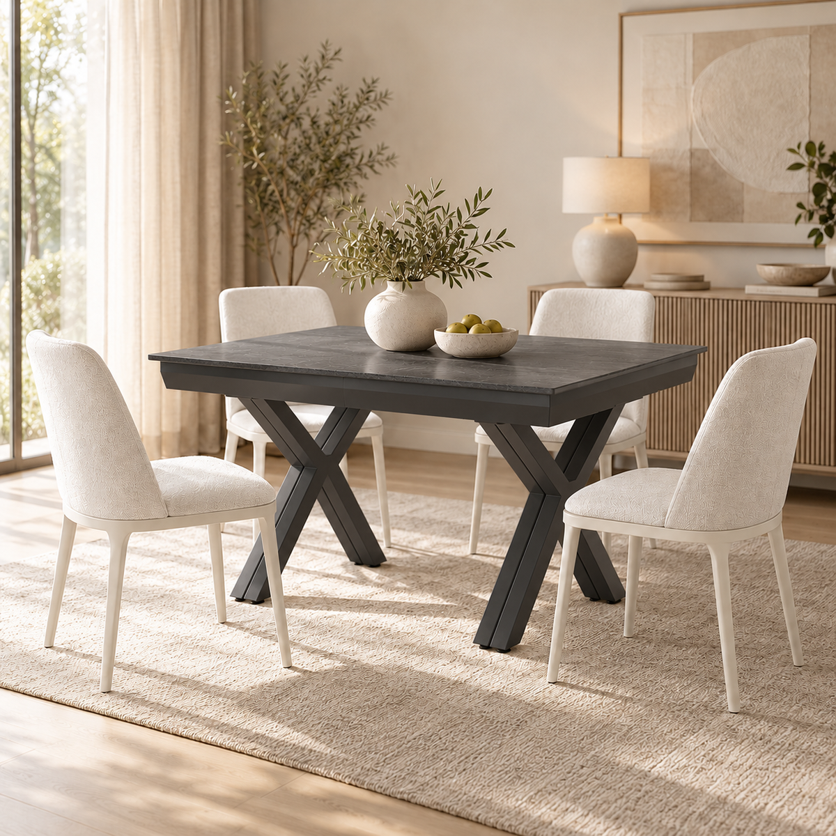 Essgruppe Petra 140-440 cm + 4 x Genova