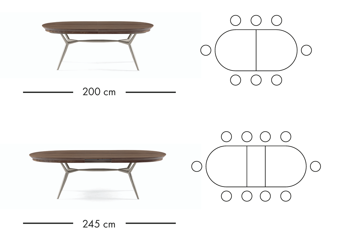 Verona ausziehbarer Esstisch 200–245 cm